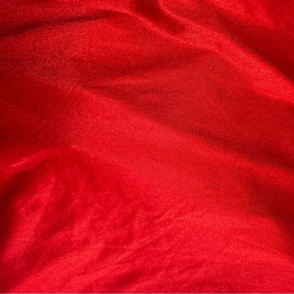 Vintage Red Maxi Slip with Black Lace